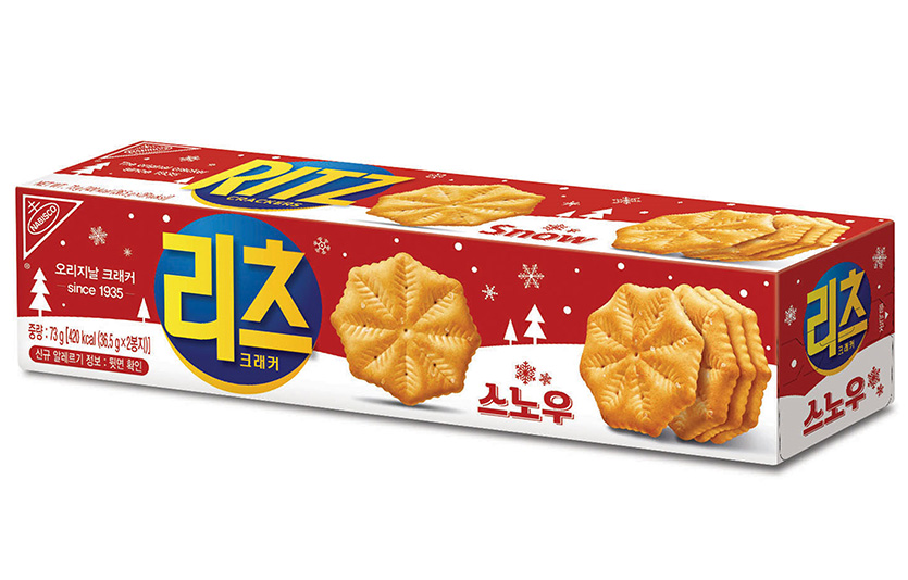 동서식품은 눈꽃 모양의 겨울 한정판 ‘리츠 크래커 스노우’를 출시한다. 사진=동서식품