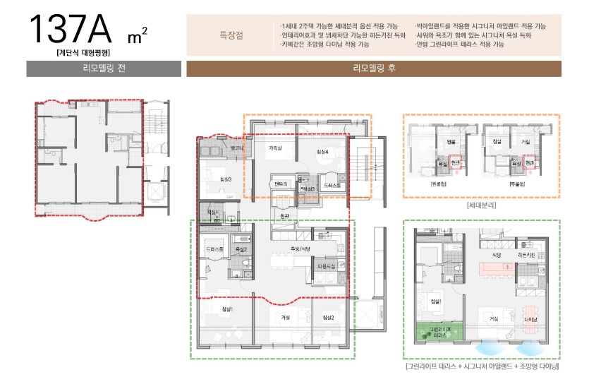 계단식 대형평형 리모델링 리뉴얼 평면. 사진=대우건설