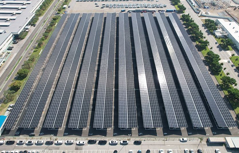 2023년 9월 완공되어 가동 중인 4.2MW 규모의 화성 오토랜드 태양광 발전시설 전경. 사진=기아