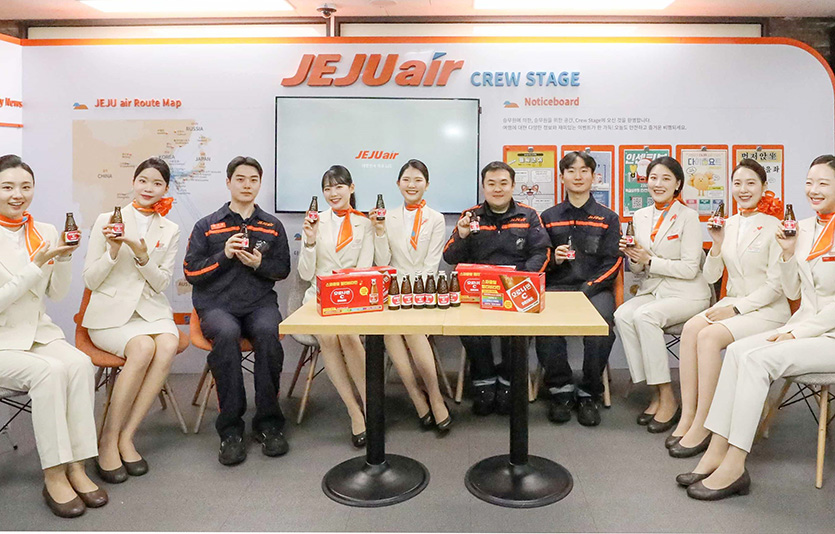 동아오츠카는 제주항공 임직원을 대상으로 ‘텐션업’ 캠페인을 진행했다. 사진=동아오츠카