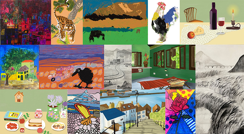 ‘함께 하는 삶 展’에 전시되는 발달장애 화가들의 작품. 사진=동원홈푸드