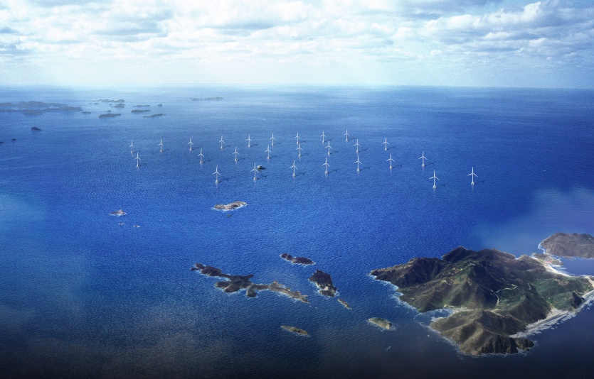 한화 건설부문 신안우이 해상풍력 발전사업 조감도. 사진=한화 건설부문