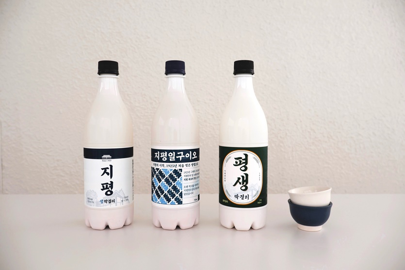 지평주조 막걸리 3종. 사진=지평주조