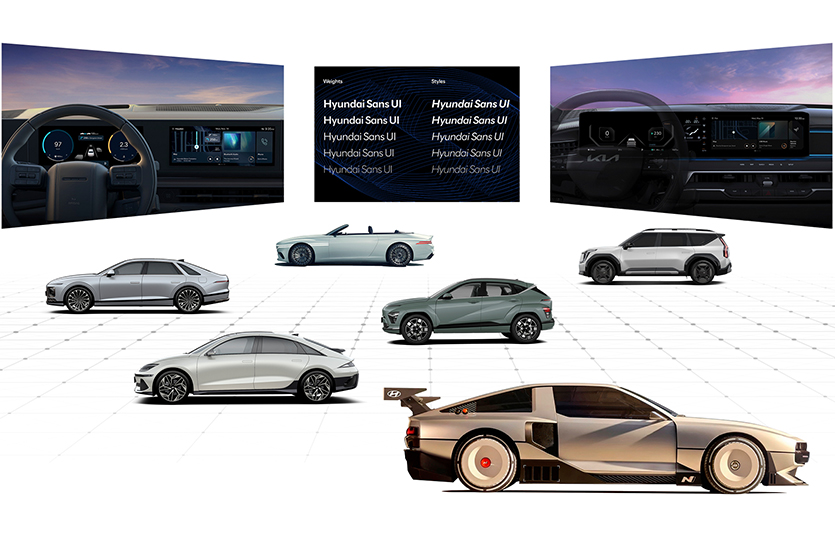 미국 ‘2023 굿디자인 어워드’에서 운송 부문과 인터랙티브 미디어 부문 수상작으로 선정된 현대차그룹 9개 제품. 사진=현대차그룹
