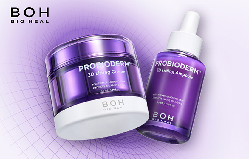 바이오힐 보의 대표 상품군인 ‘프로바이오덤’의 3D 리프팅 크림과 앰플 제품. 이미지=CJ올리브영