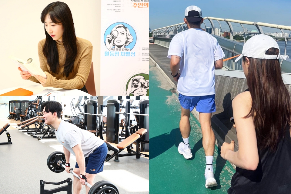 한화 건설부문 임직원들이 ‘100일 챌린지’에 참여하고 있는 모습. 사진=한화건설부문