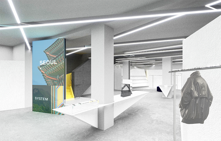 한섬이 프랑스 파리에 오픈 예정인 ‘시스템·시스템옴므’ 글로벌 플래그십 스토어 내부 예상도. 사진=현대백화점그룹