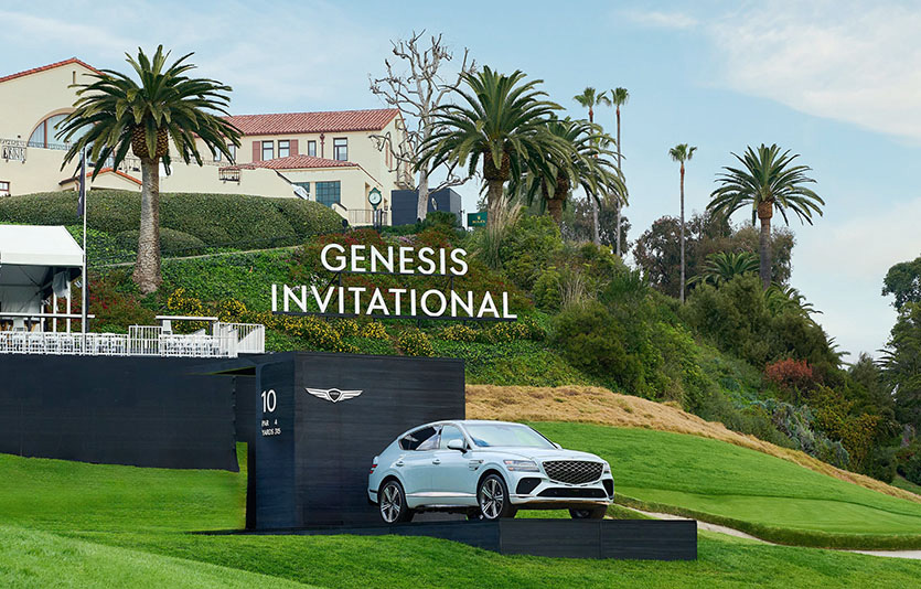 ‘2024 제네시스 인비테이셔널’ 경기장에 전시된 GV80 쿠페 모델. 사진=현대자동차