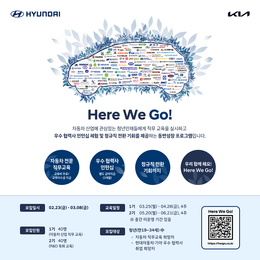 현대차·기아가 협력사 인재 채용을 논스톱으로 지원해주는 동반성장 프로그램 ‘히어 위 고(Here We Go)’를 실시한다. 사진=현대차그룹