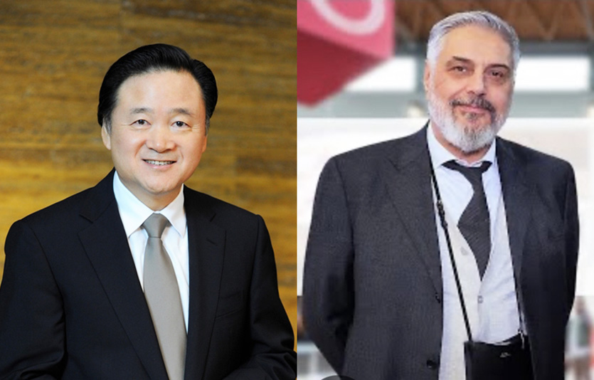 (왼쪽부터) 허영인 SPC그룹 회장과 마리오 파스쿠찌 이탈리아 파스쿠찌 CEO. 사진=SPC그룹