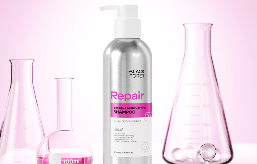 블랙포레, 리페어 민감두피 진정 탈모증상완화 샴푸. 사진=애경산업
