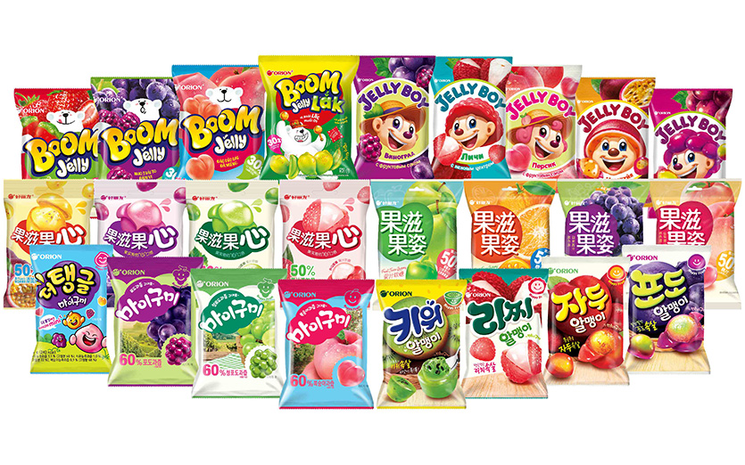오리온 ‘마이구미’ 한국·중국·베트남·러시아 제품들. 이미지=오리온