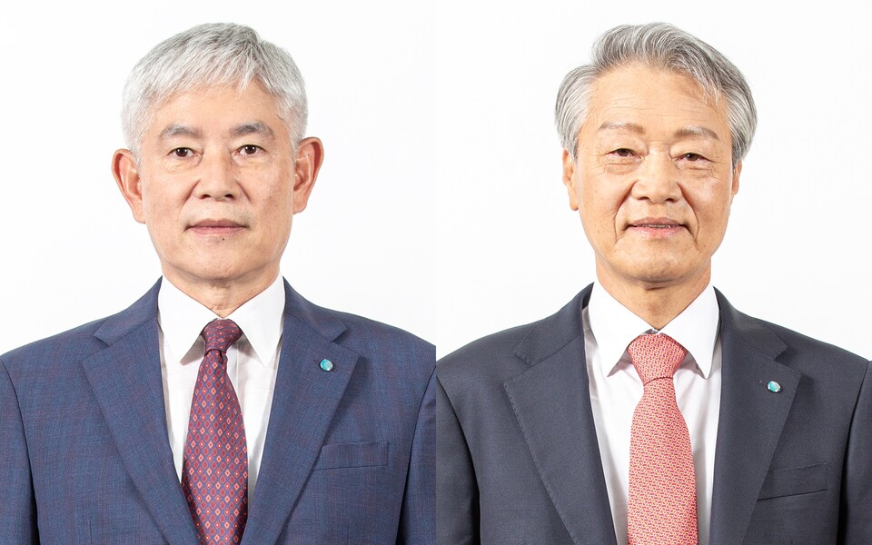 유재권 삼천리그룹 부회장(사진 왼쪽)과 전영택 ㈜삼천리 대표이사 사장. 사진=삼천리