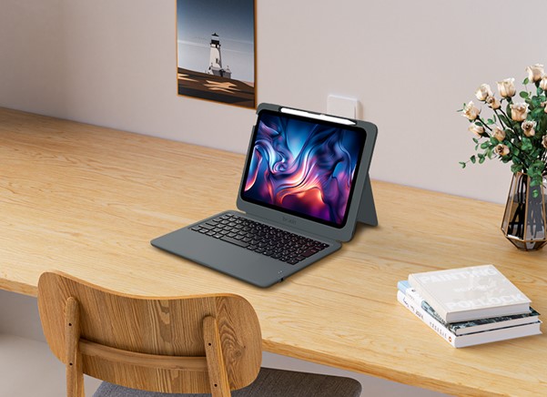 벨킨(Belkin)이 국내 주요 교육박람회에서 아이패드 전용 ‘아이패드 폴리오 키보드(iPad Folio Keyboard)’를 공개했다. 사진=벨킨