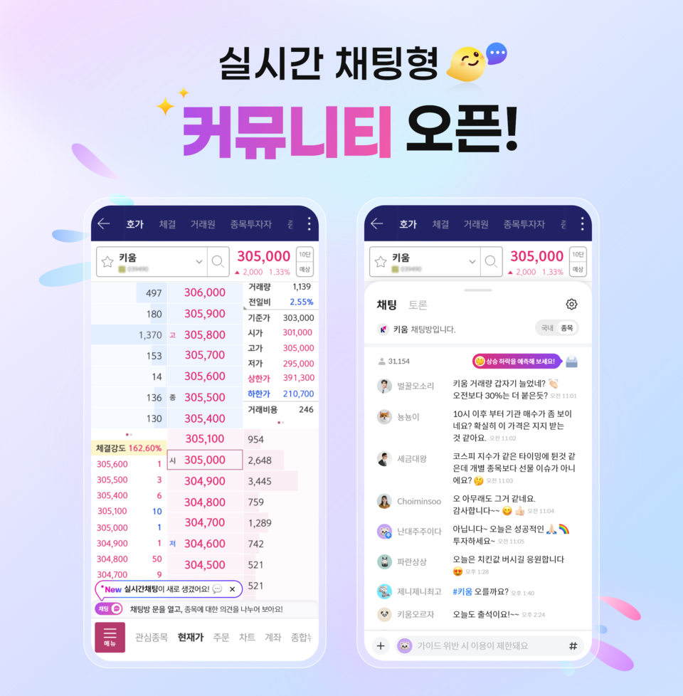 주식 보며 바로 대화한다”…키움증권, 실시간 채팅 커뮤니티 도입 < 증권 < 금융 < 기사본문 - 이지경제